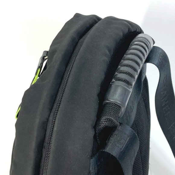 CHANEL Sports line logo zip up Backpack Nylon Black x neon yellow main image 4